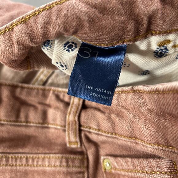 Pilcro Anthropologie Jeans Sz 31 The Vintage Straight Raw Hem High Rise Salmon - Picture 4 of 9